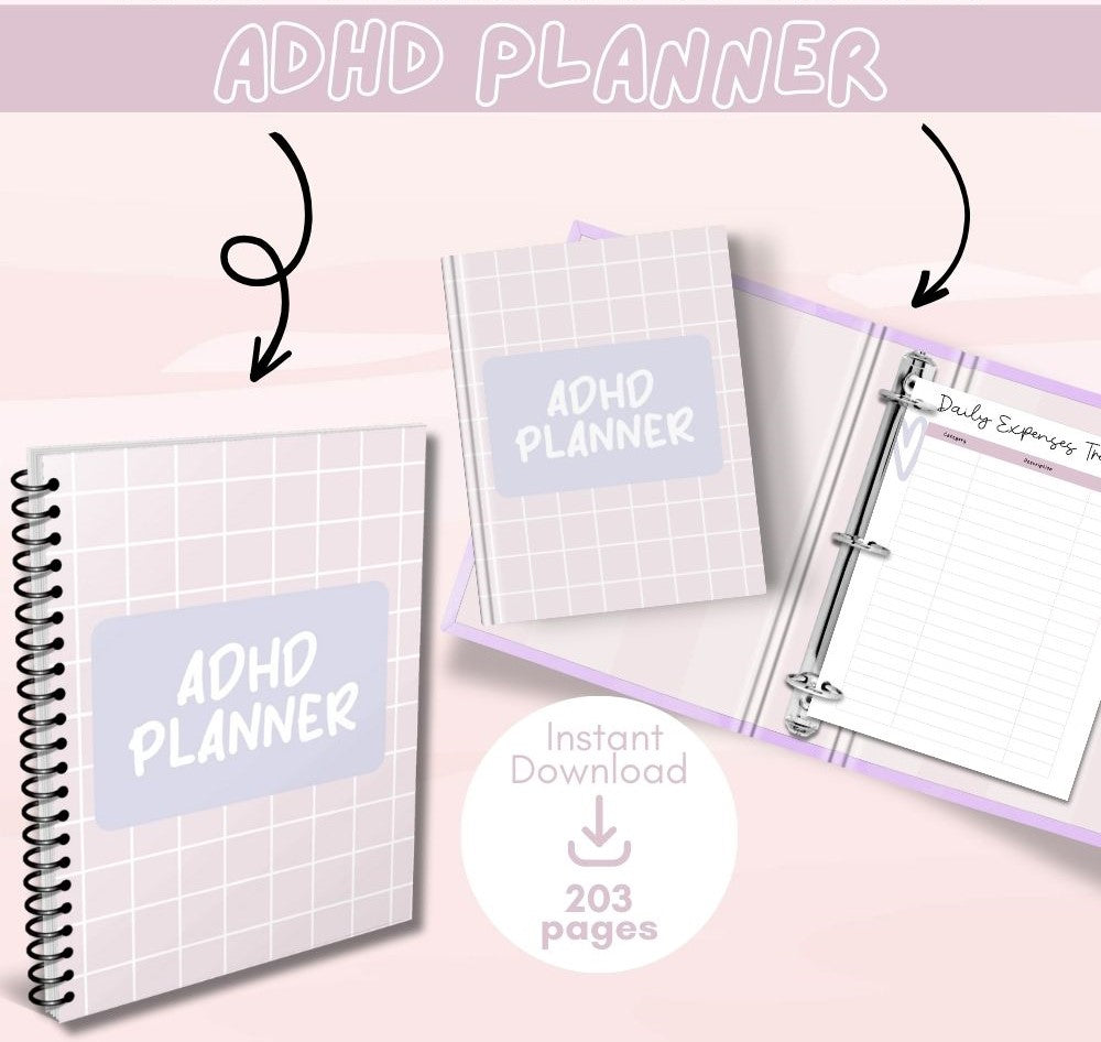 Pink ADHD Planner | Stay Focused Organized & Motivated