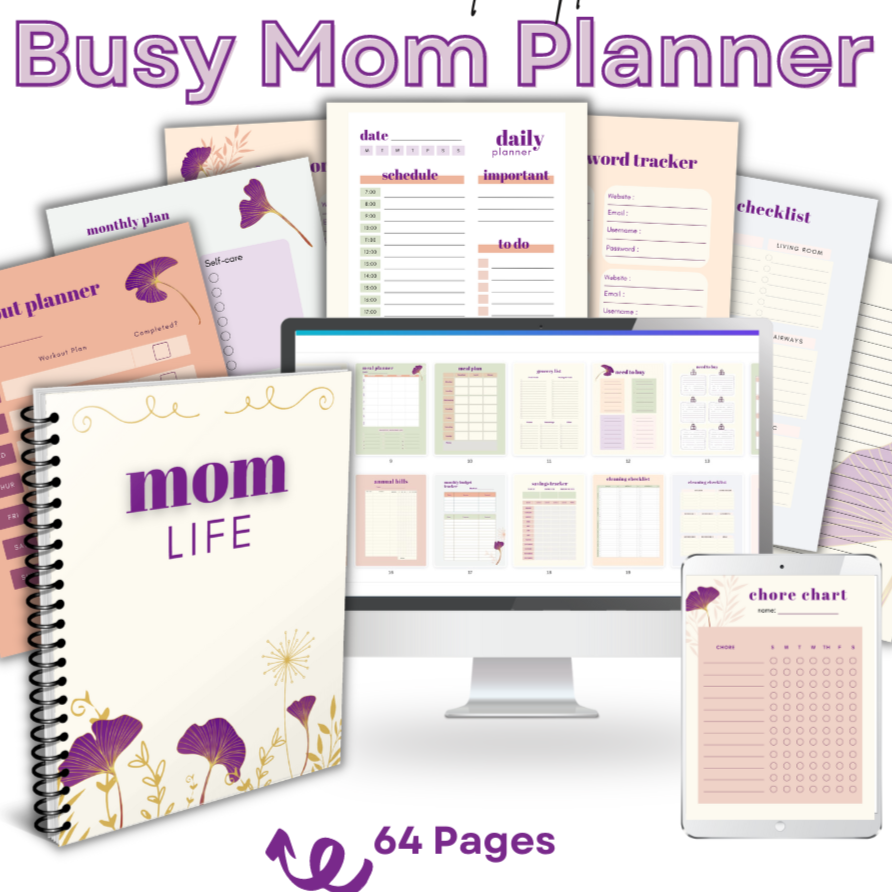 Purple Busy Mom Planner