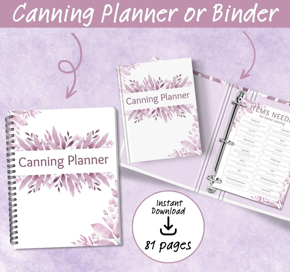 Purple Canning Planner – Organize, Track & Preserve with Style