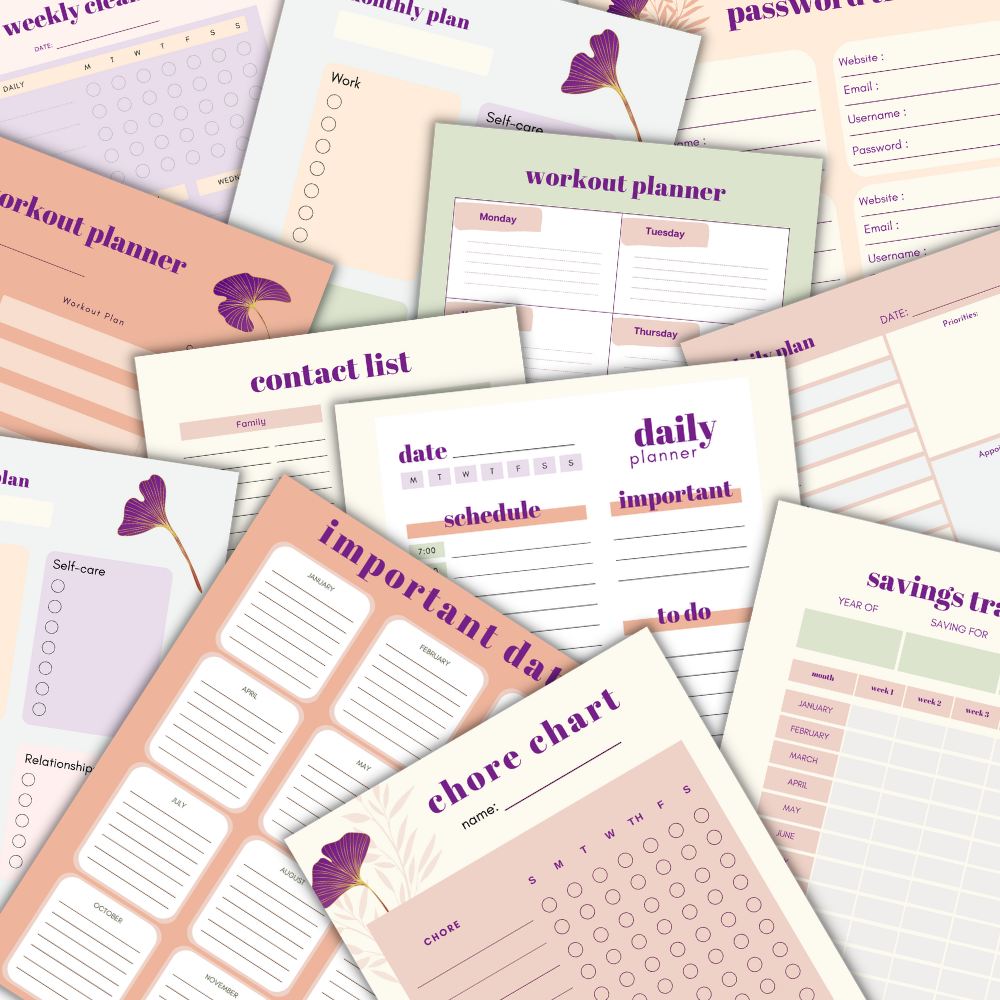 Purple Busy Mom Planner
