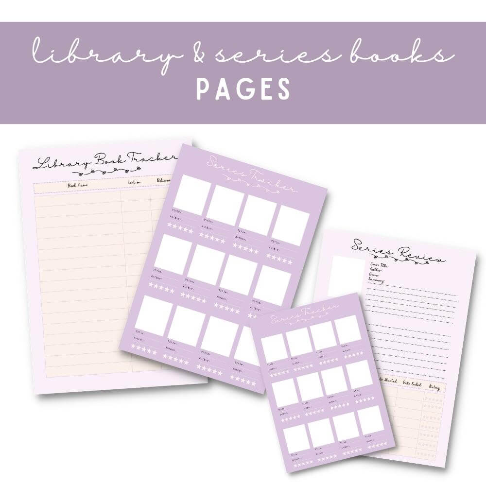 Purple Reading Planner | Track Books Notes & Reading Goals
