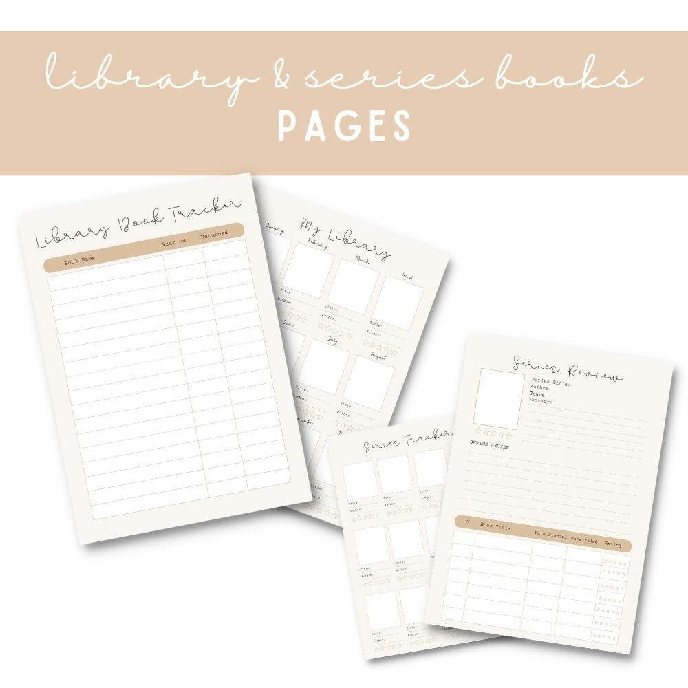 PLR Beige Reading Planner | Editable Book Tracker & Journal