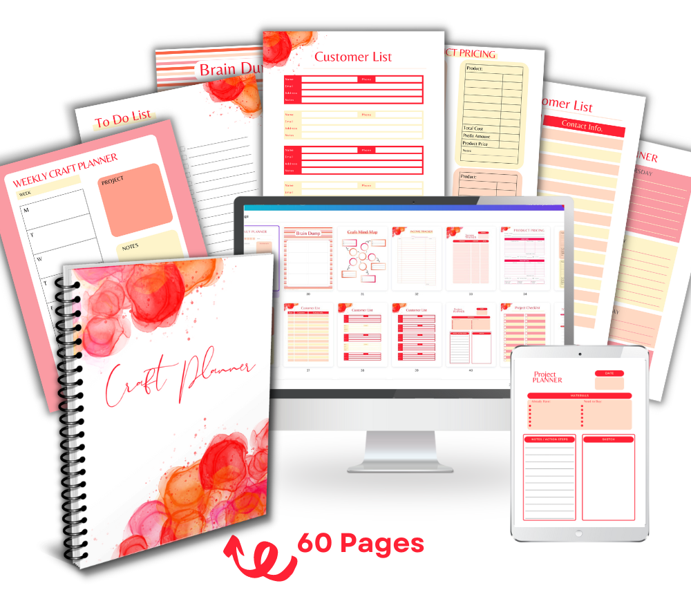 Red Craft Planner | Organize Projects Supplies & Creative Ideas
