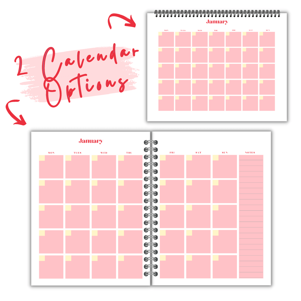 Red Flower Kitchen Planner | Organize Meals Recipes & Shopping