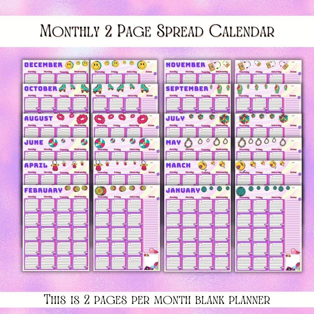 90’s Theme Road Trip Planner | Fun Retro & Organized Travel