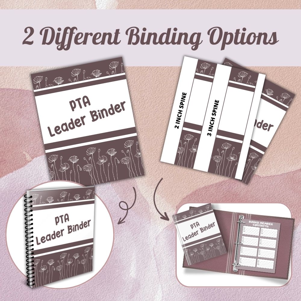 PTA Leader Planner in Rosy Brown | Organize Meetings & School Goals