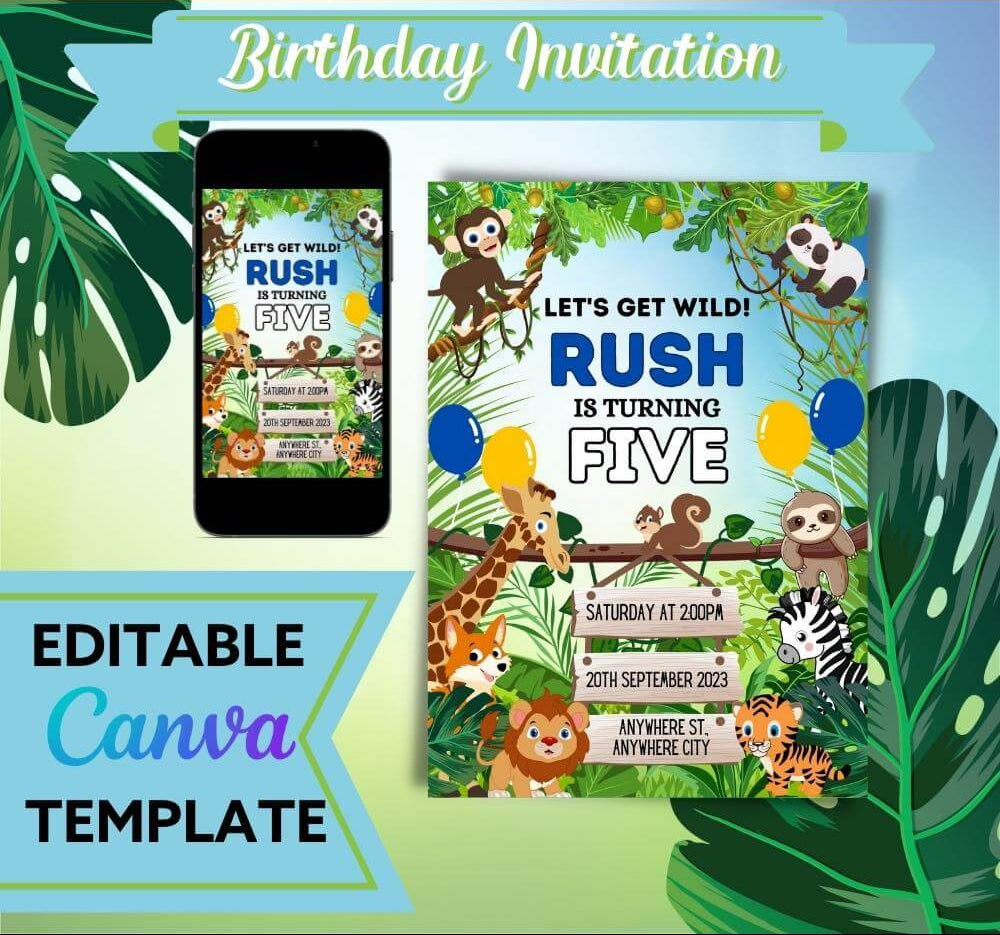 Safari Birthday Invitation