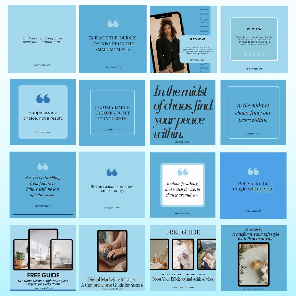 Blue Social Media Templates – 70 Editable Canva Designs