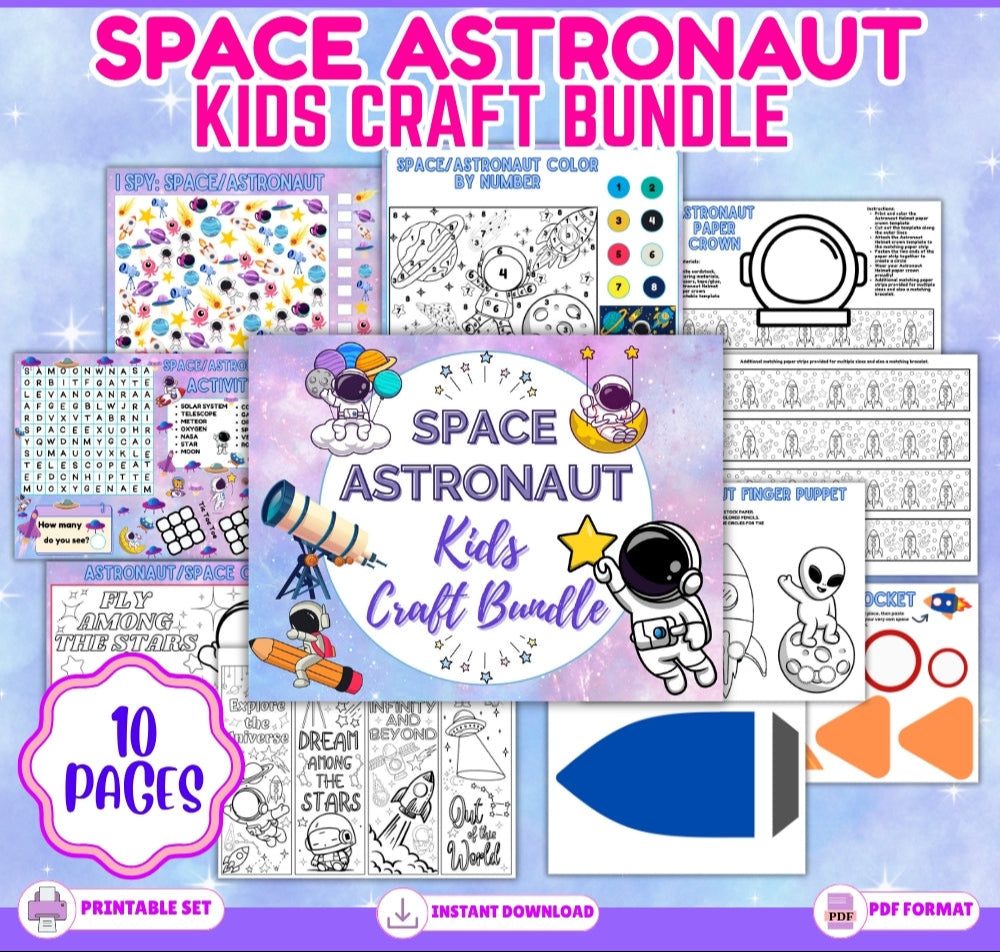 Space Astronaut Kid Craft Bundle – Printable Activities