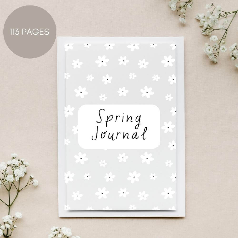 Spring Journal – 113 Page Black & White Printable