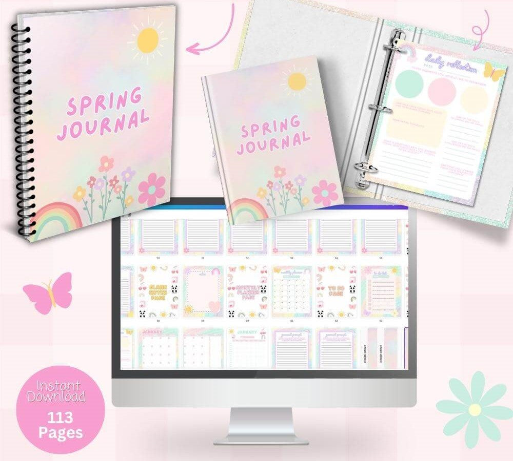Spring Journal – 113 Page Cheerful Theme Printable