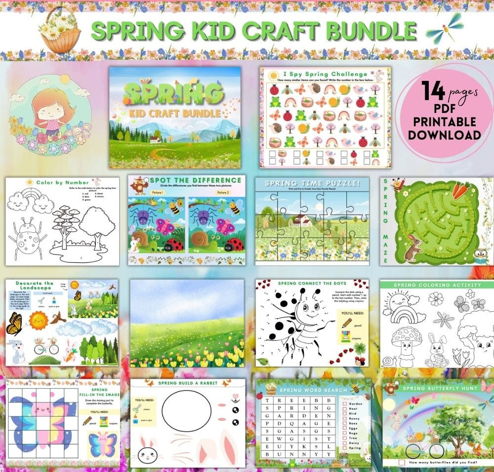 Spring Kids Craft Printables – 12 Fun Activities