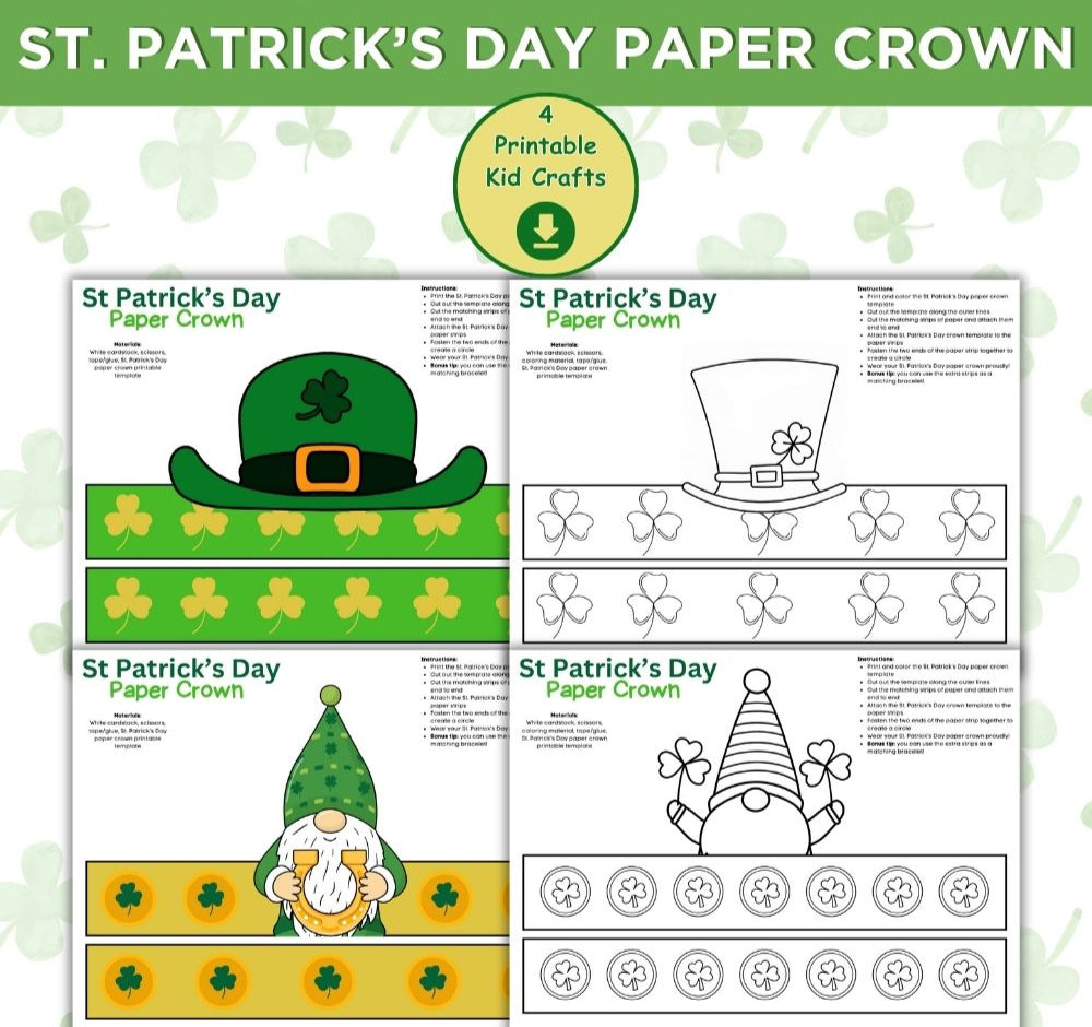St. Patricks Day Paper Crown