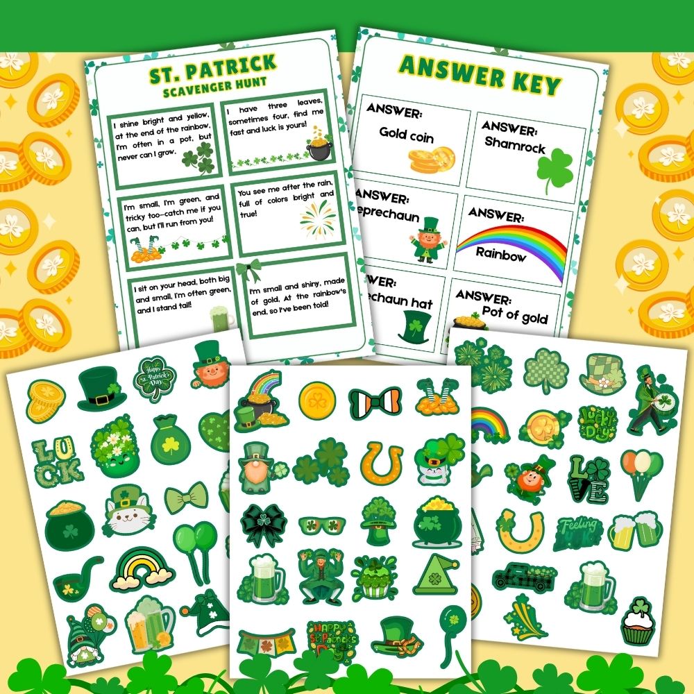St. Patrick’s Day Scavenger Hunt – 3 Printable Games