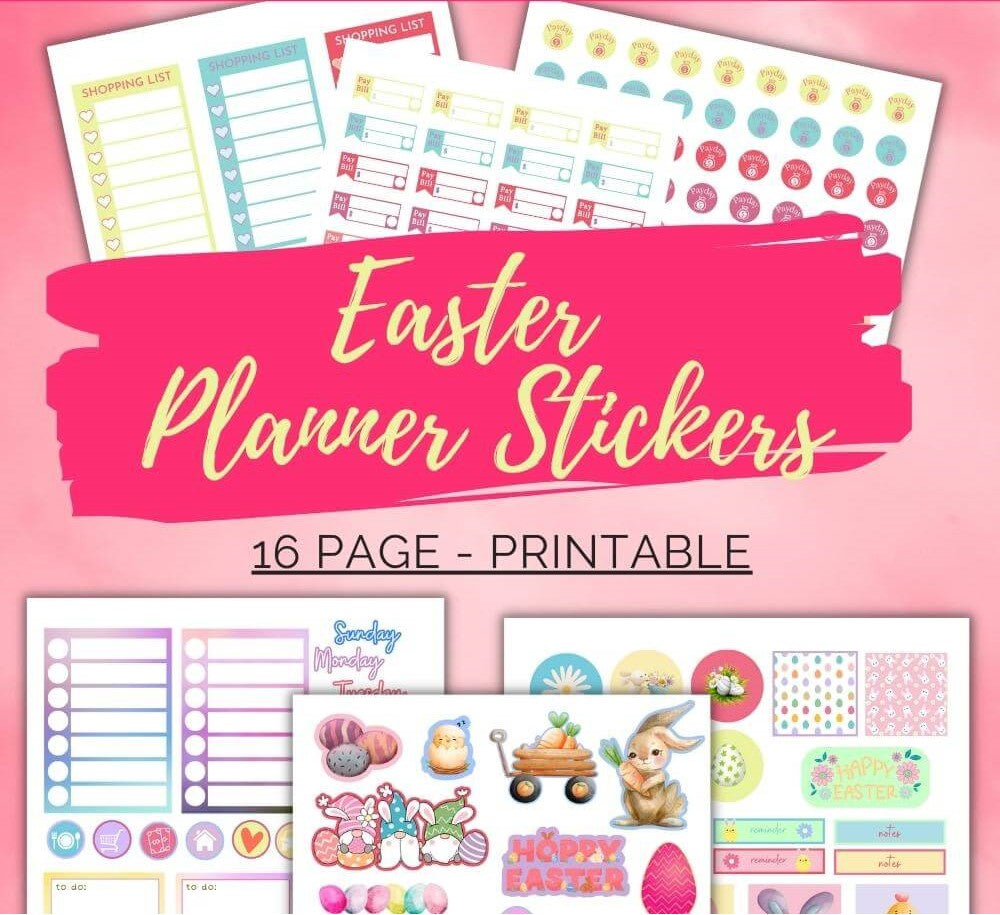 Easter Planner Stickers – Cute Spring Holiday Set