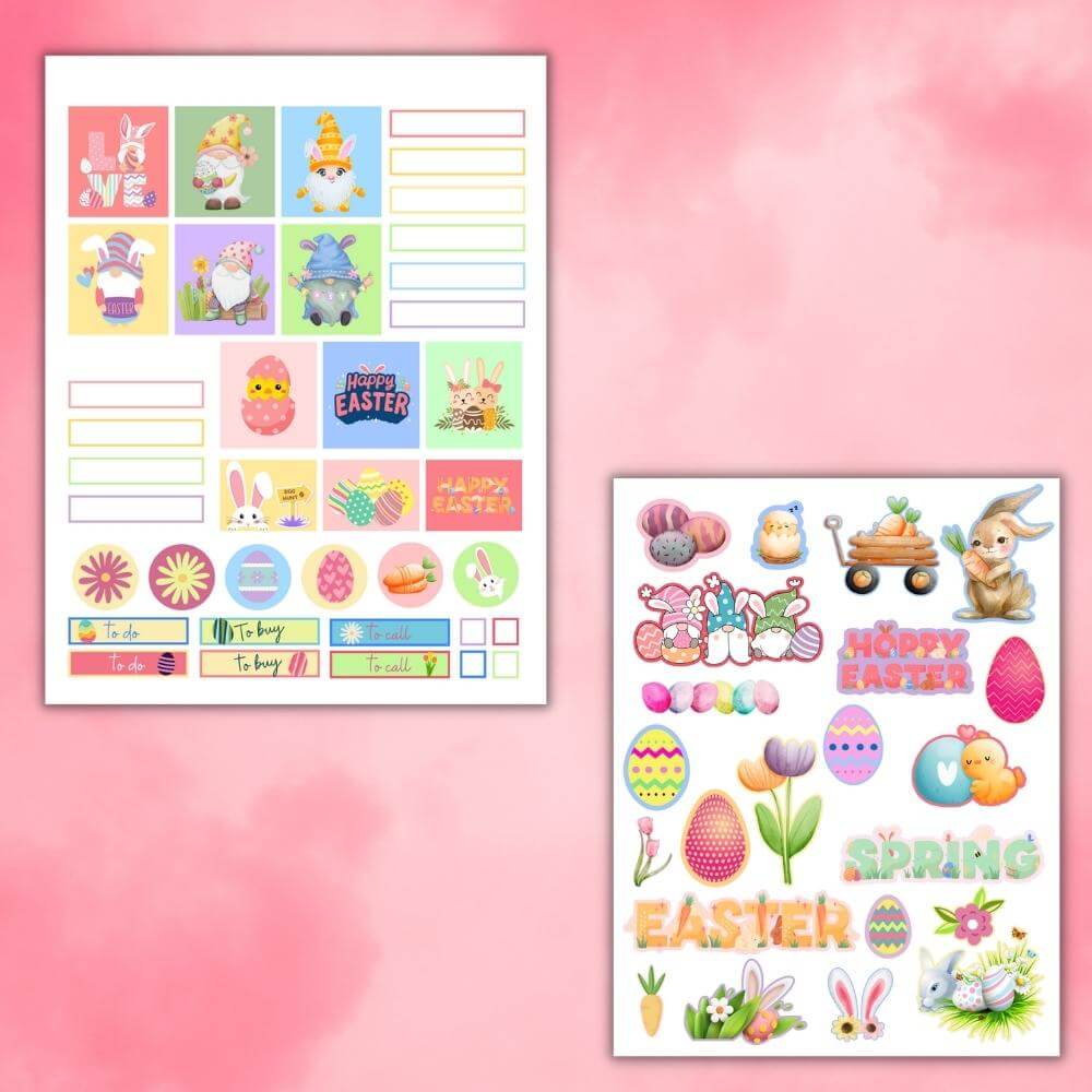 Easter Planner Stickers – Cute Spring Holiday Set