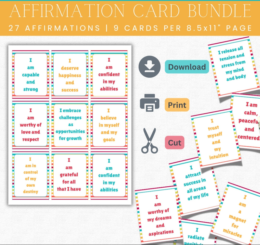Affirmation Card Bundle Stripe Design
