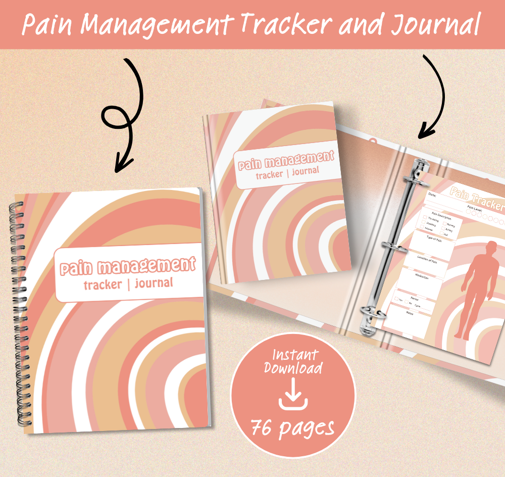 PLR Striped Pain Management Tracker Journal | Editable Health Templates