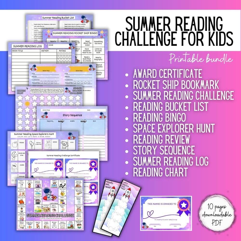 Summer Reading Challenge Printable – Space Theme
