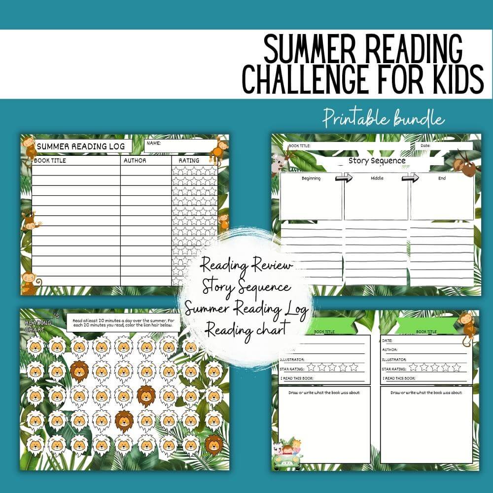 Safari Summer Reading Challenge for Kids – Printable