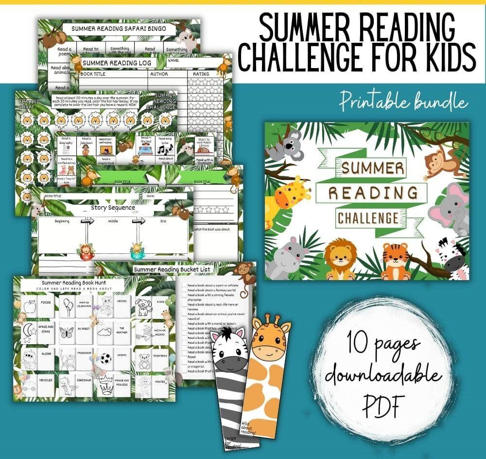 Safari Summer Reading Challenge for Kids – Printable