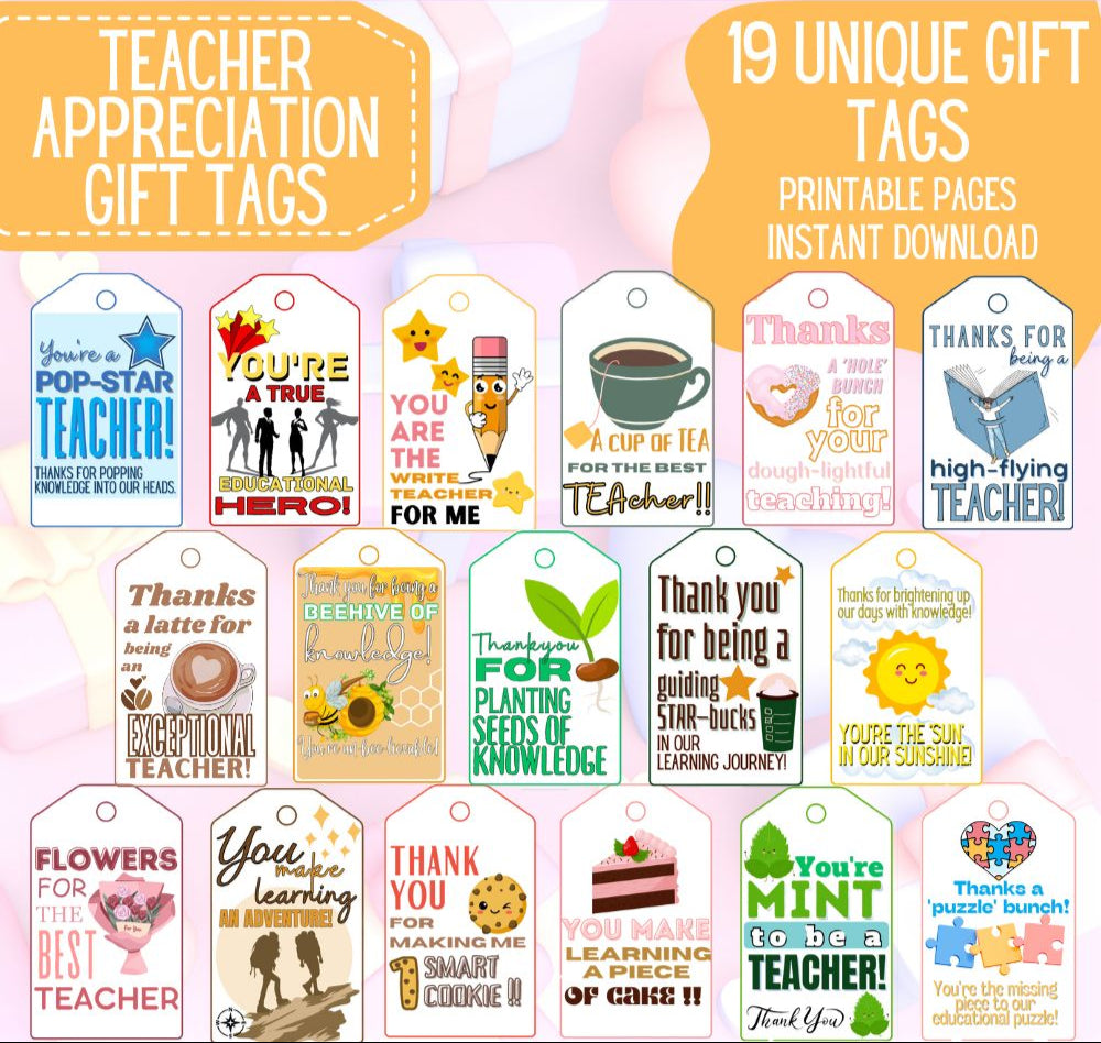 Teacher Appreciation Gift Tags