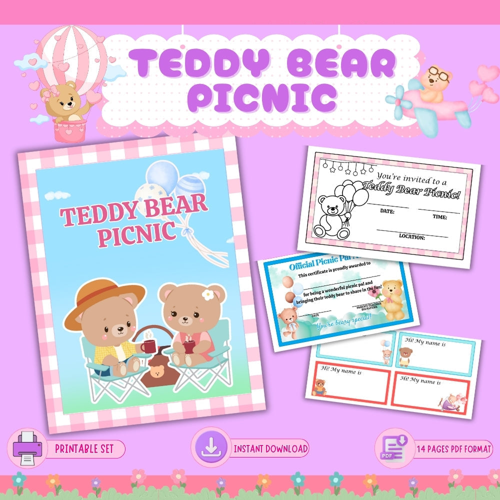 Teddy Bear Picnic Activity Pack – 15 Printable Pages