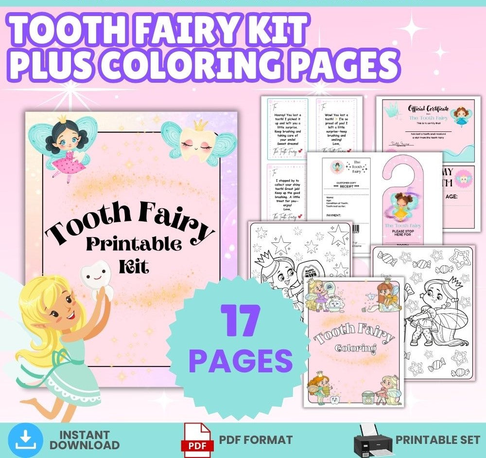 Printable Tooth Fairy Kit for Girls – 17 Magical Pages
