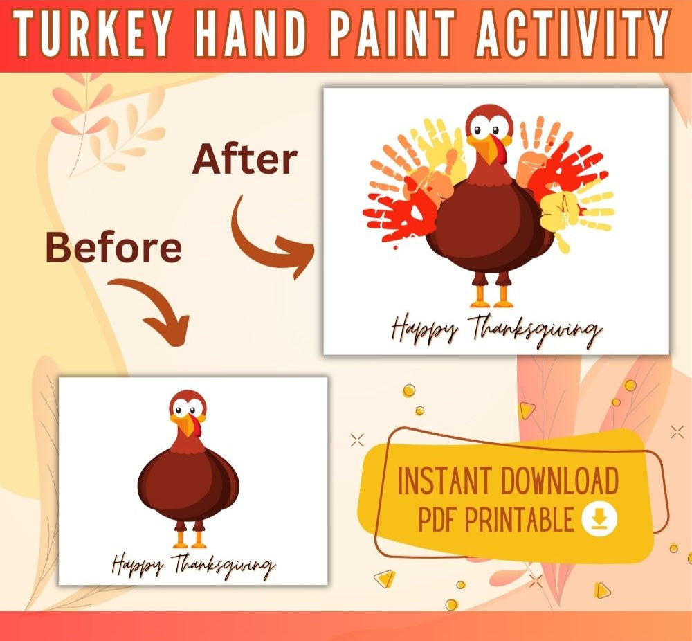 Turkey Hand Print Activity – Thanksgiving Kids Craft