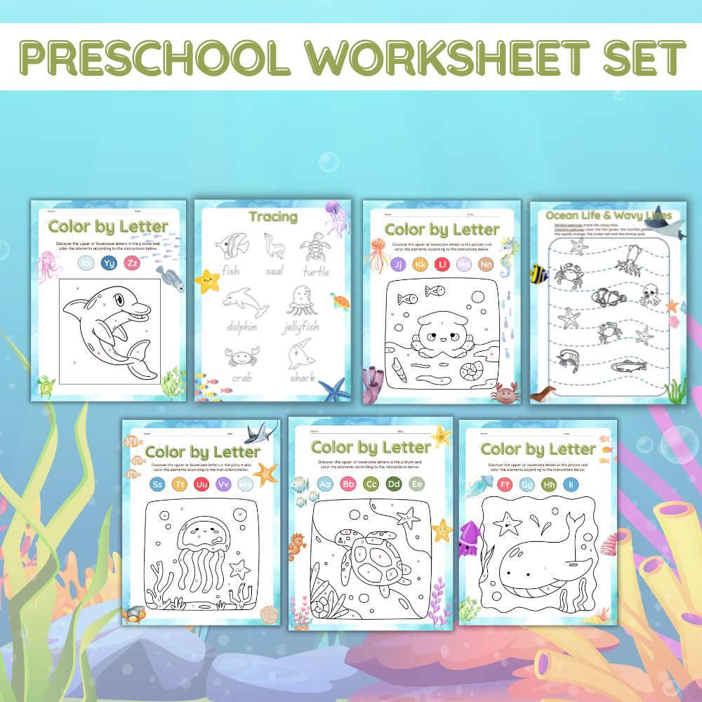 Preschool Worksheets Under the Sea – 50 Ocean Printables