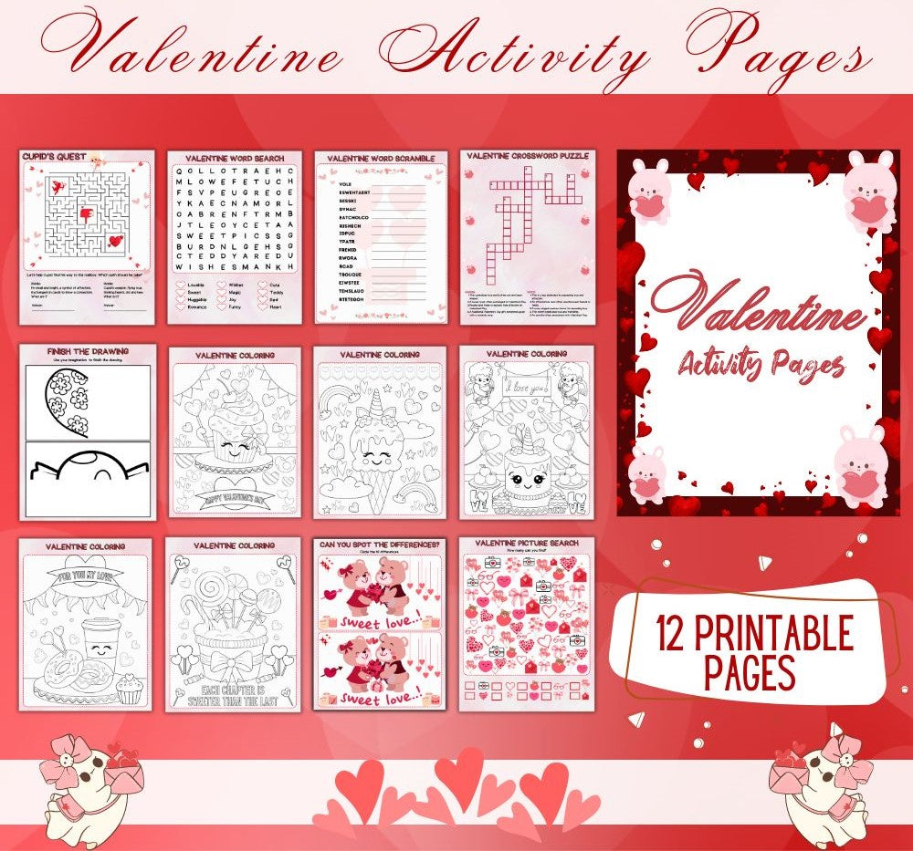 Valentine Activity Pages – 15 Printable Fun Games