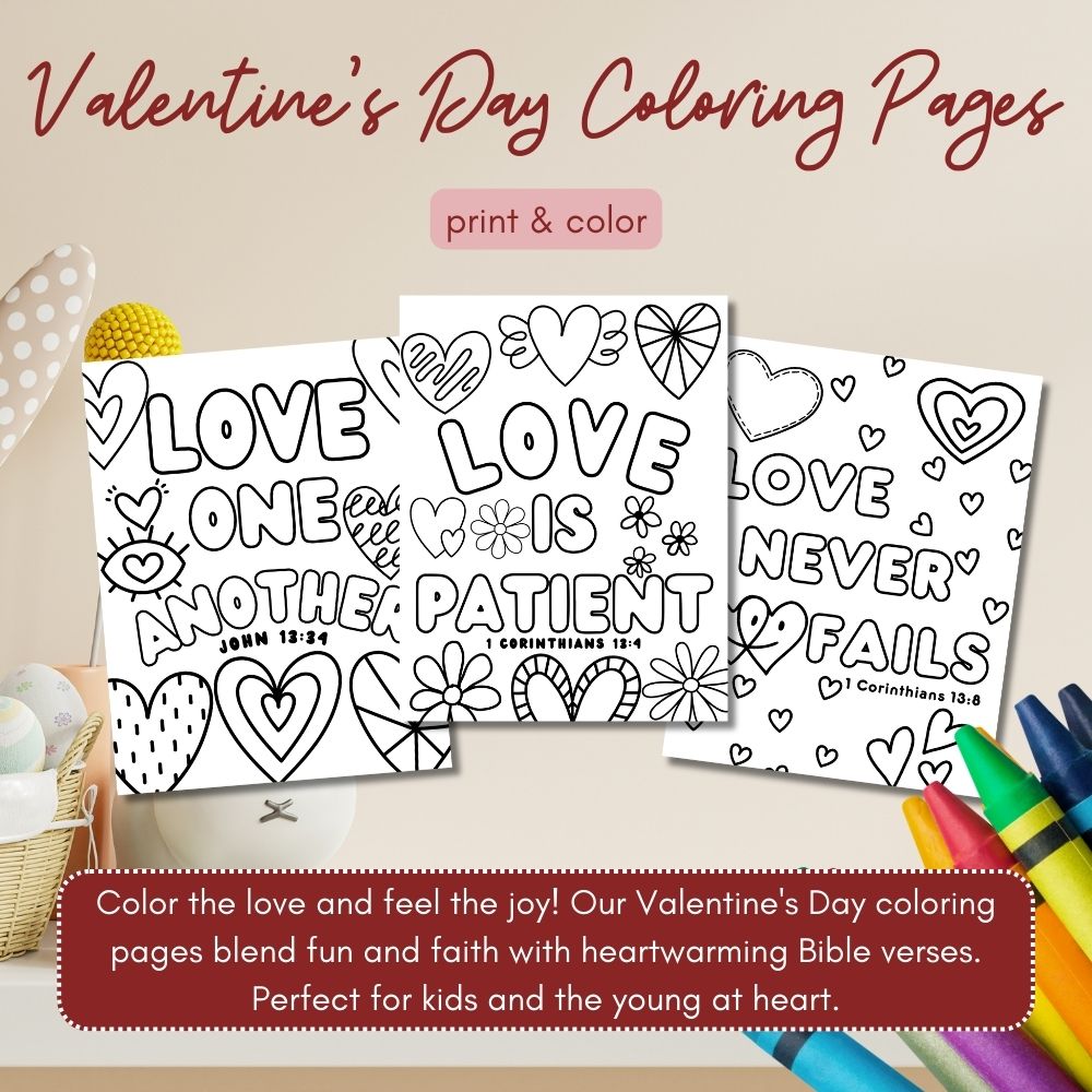 Valentine’s Day Printable Set – Cards, Art & Coloring