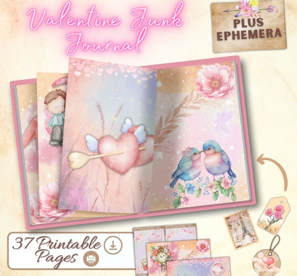PLR Valentine Junk Journal | Journals for Valentine’s Day | My Store