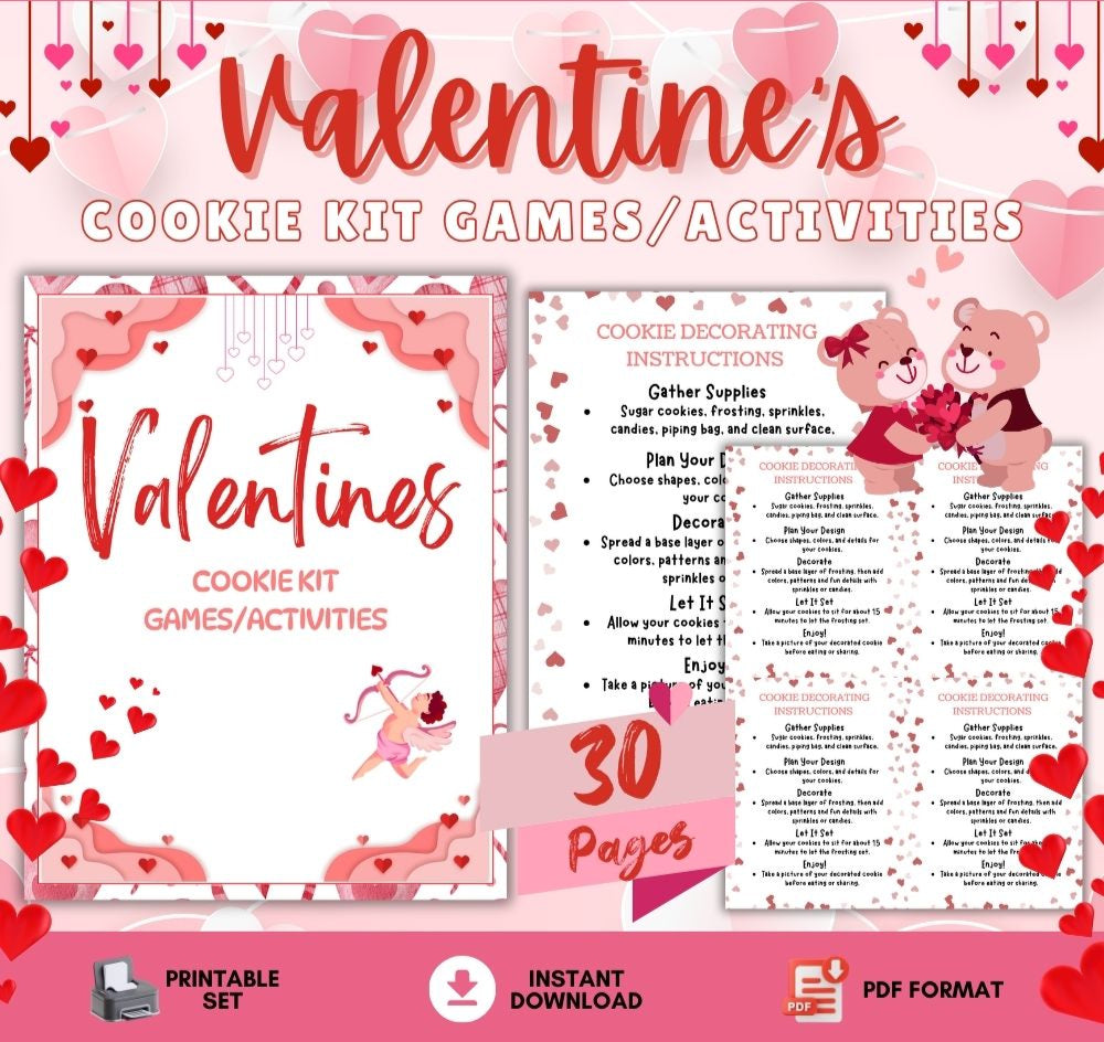 Valentine Cookie Kit Printable Bundle
