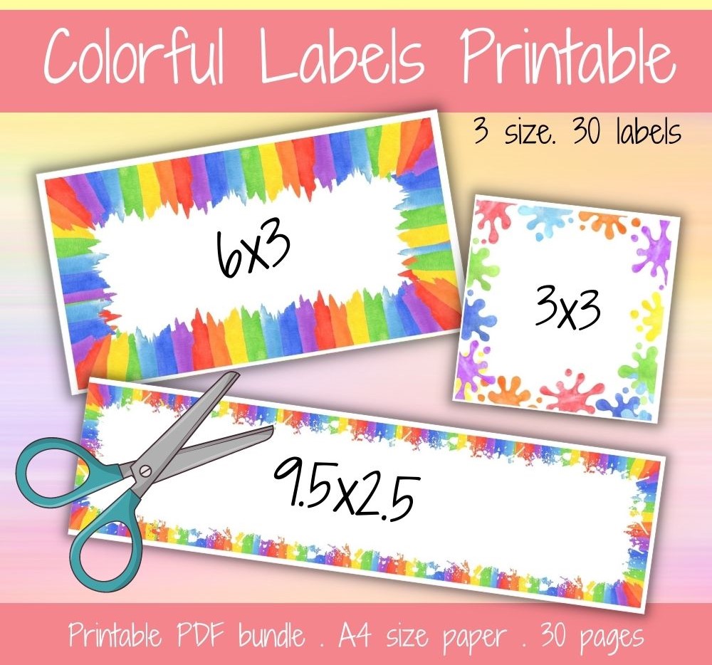 Watercolor Labels – 30 Printable Canva Templates