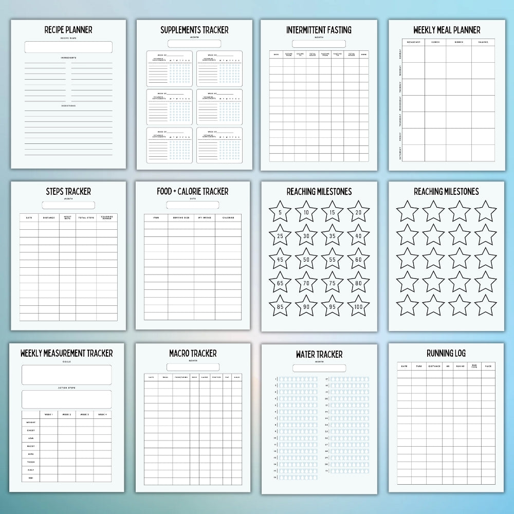 PLR Weight Loss Journal | Printable Editable Fitness Templates