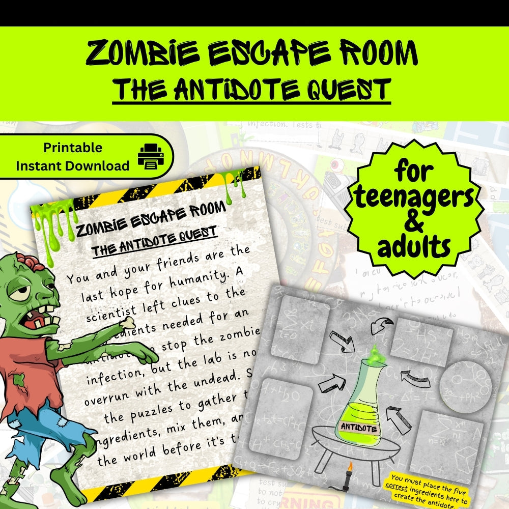 Printable Zombie Escape Room – Teens & Adults Fun
