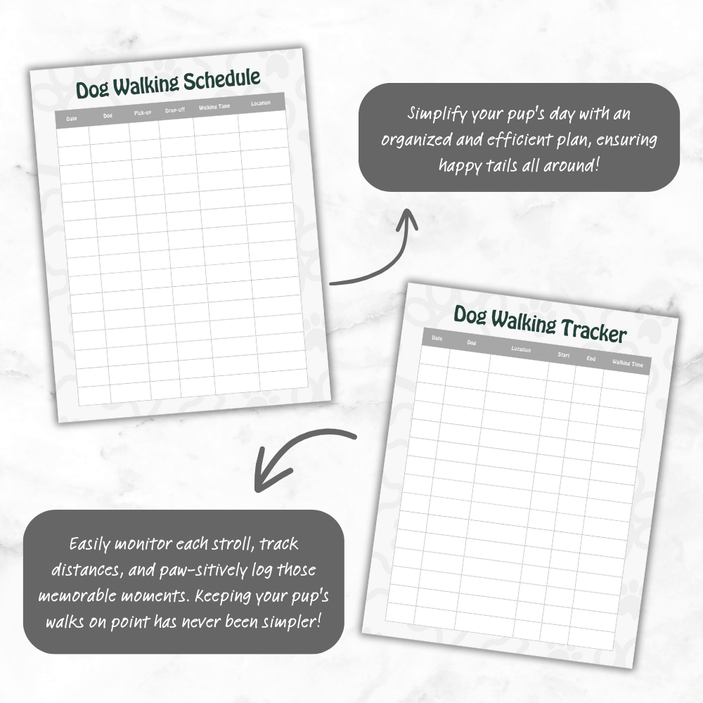 PLR Gray Dog Walker Planner | Editable Pet Care Organizer Templates