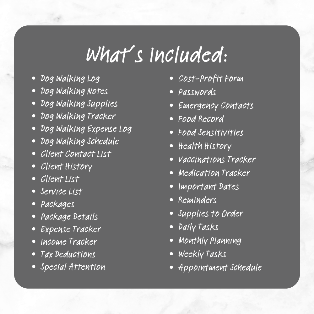 PLR Gray Dog Walker Planner | Editable Pet Care Organizer Templates