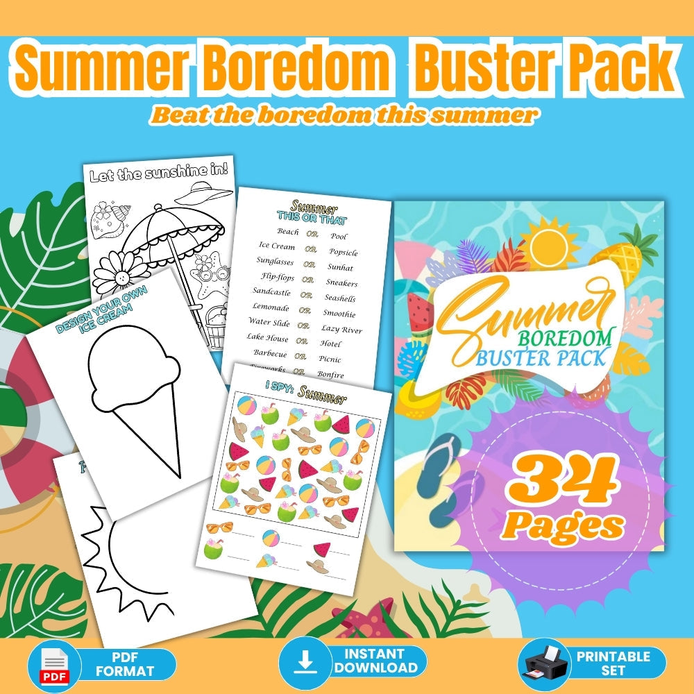 Summer Boredom Buster Pack – 34 Printable Activities
