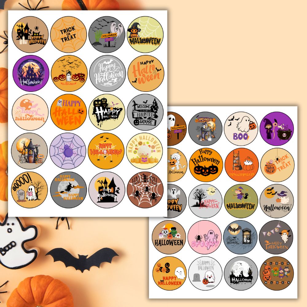 2 Inch Round Halloween Stickers