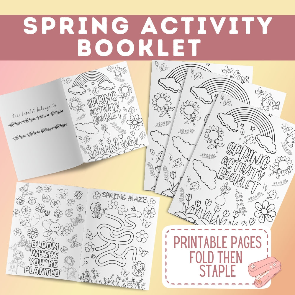 Spring Activity Booklet for Kids – 16 Pages
