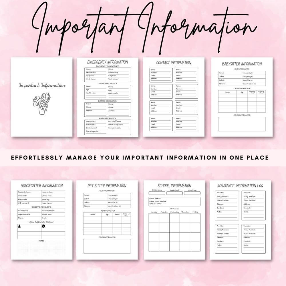 Home Management Planner & Binder | Organize Chores Budgets & Schedules