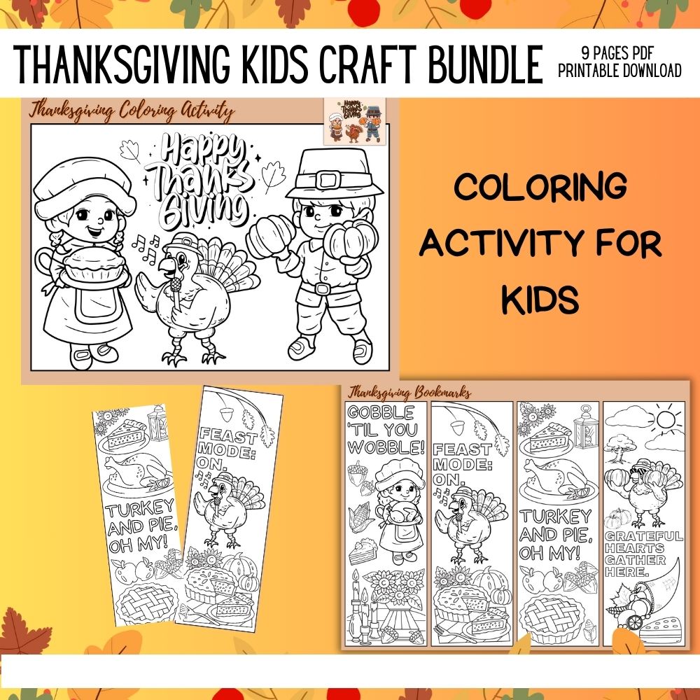 Thanksgiving Kid Craft Bundle – 10 Printable Crafts