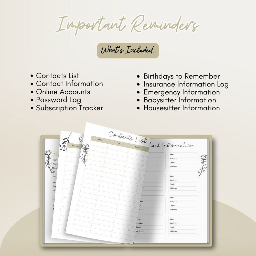 ADHD Planner With Floral Theme Design