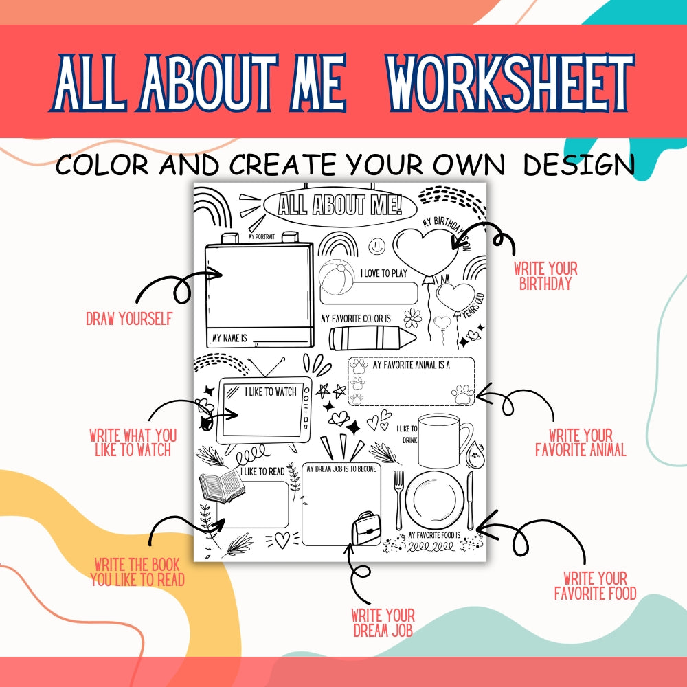 All About Me Worksheets for Kids Printable