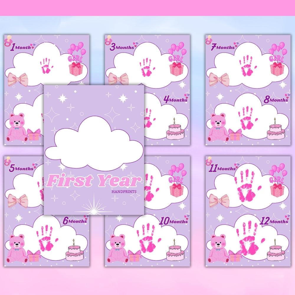 Baby’s First Year Handprint Keepsake Printable
