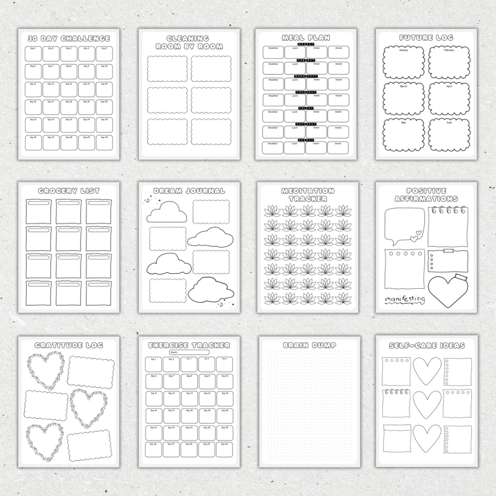 PLR Bullet Planner & Trackers | Editable Productivity Templates