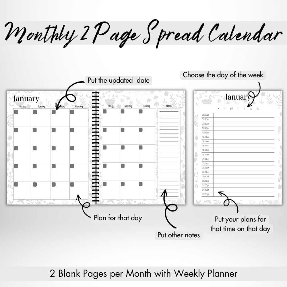 PLR Black & White House Sitter Planner | Editable Organizer Templates