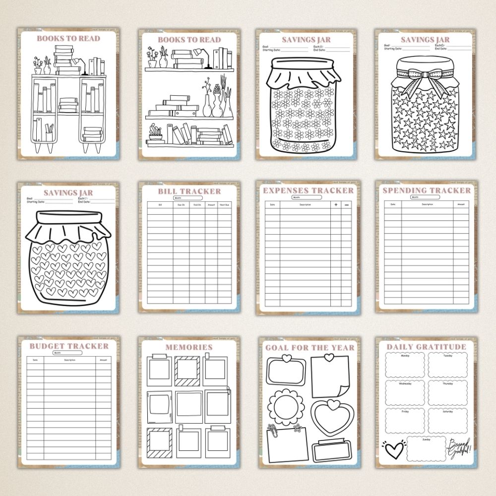 PLR Blue Bullet Planners & Trackers | Editable Productivity Templates